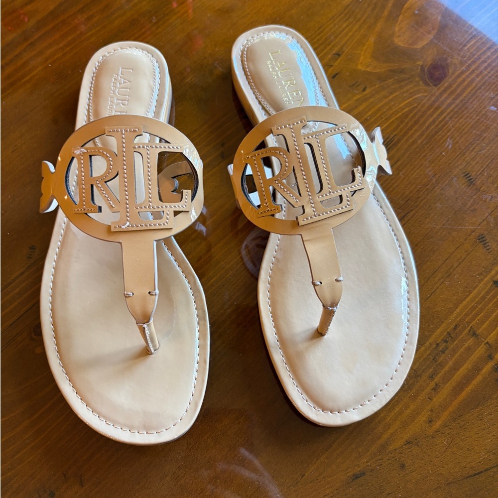 Ralph Lauren Beige Leather Sandals